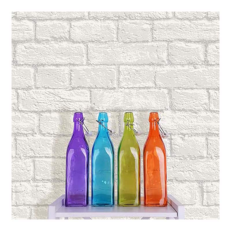 Coloroll Ditmas White Brick Wallpaper - 20.5 x 396 x 0.025