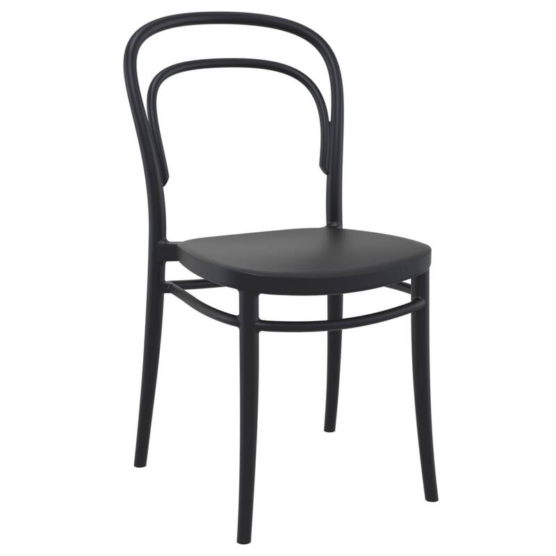 33.5" Black Patio Armless Stackable Dining Chair