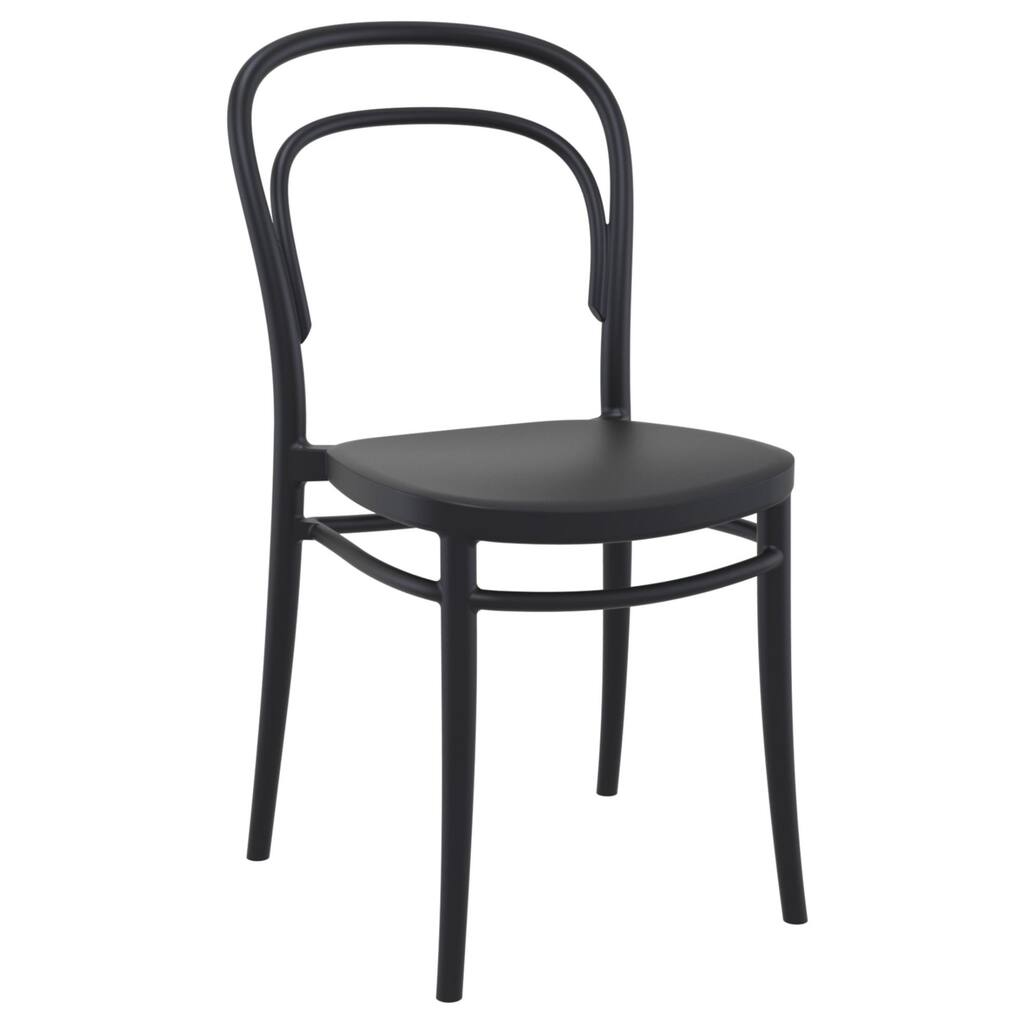 33.5" Black Patio Armless Stackable Dining Chair