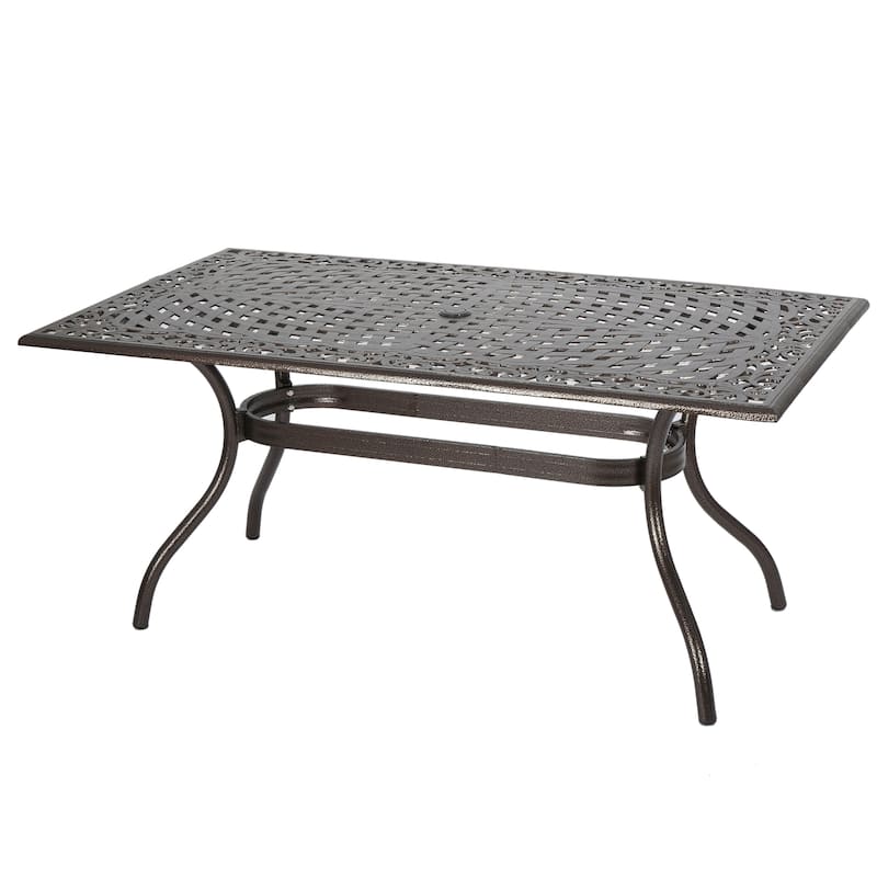 Hallandale Bronze Aluminum Outdoor Dining Table by Christopher Knight Home - 67.00" L x 37.50" W x 30.25" H
