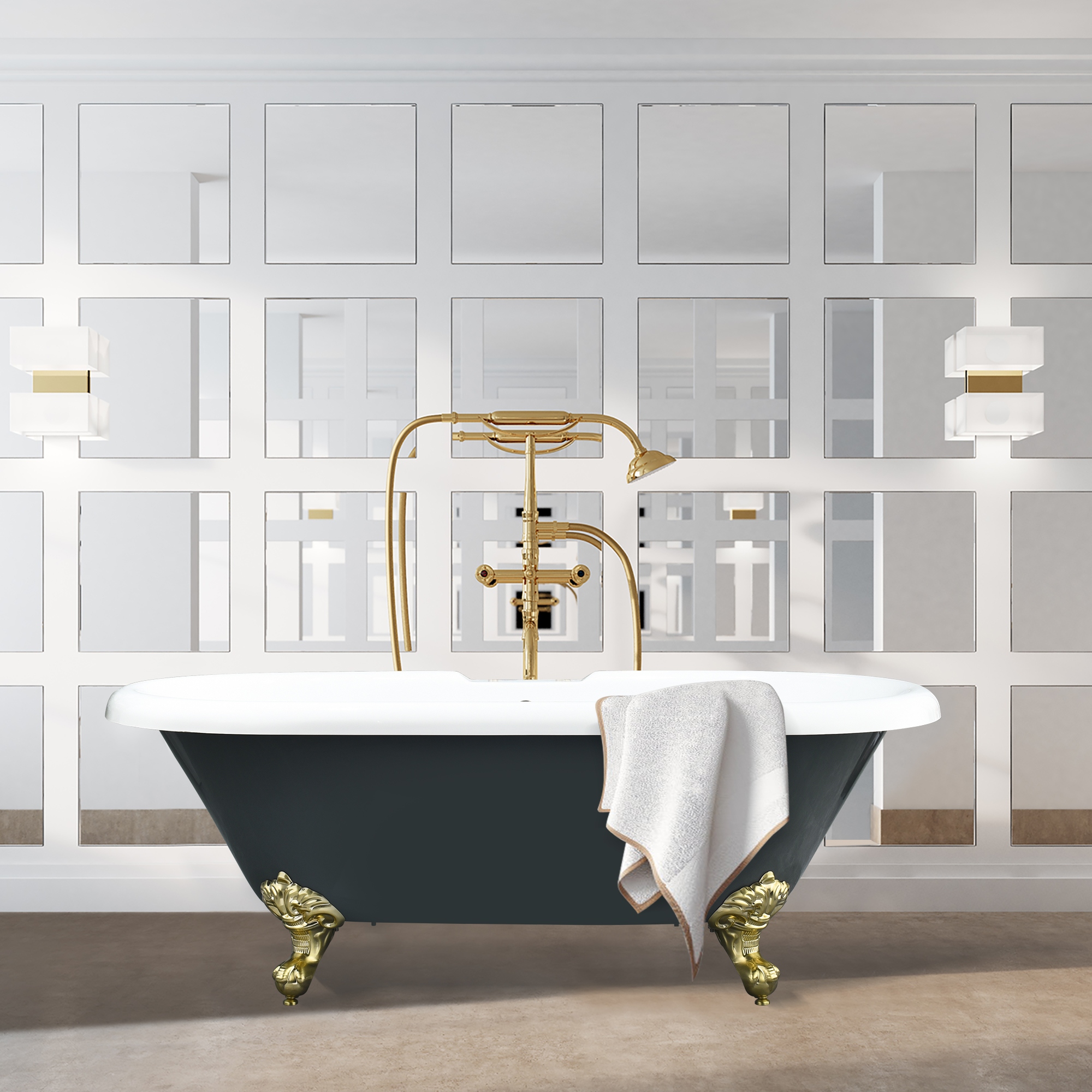 Clawfoot on sale soaking bathtub