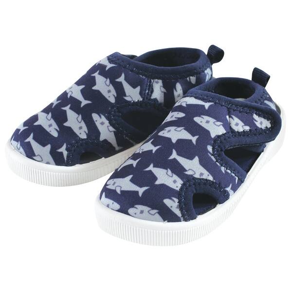 slide 1 of 1, Hudson Baby Infant, Toddler and Kids Boy Sandal and Water Shoe, Navy Shark Navy Shark - 10T