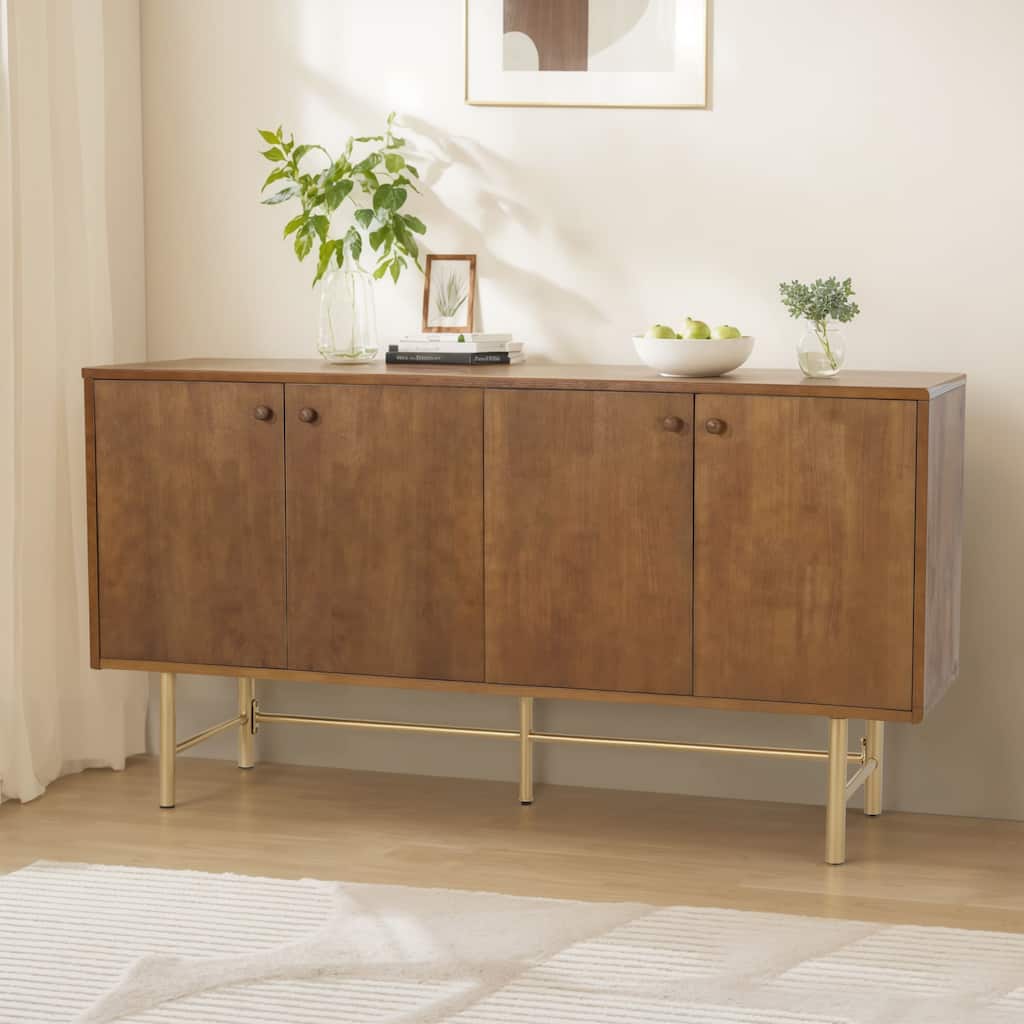 Christopher Knight Home - Adrian Modern Sideboard Buffet Cabinet with Sleek Metal Base