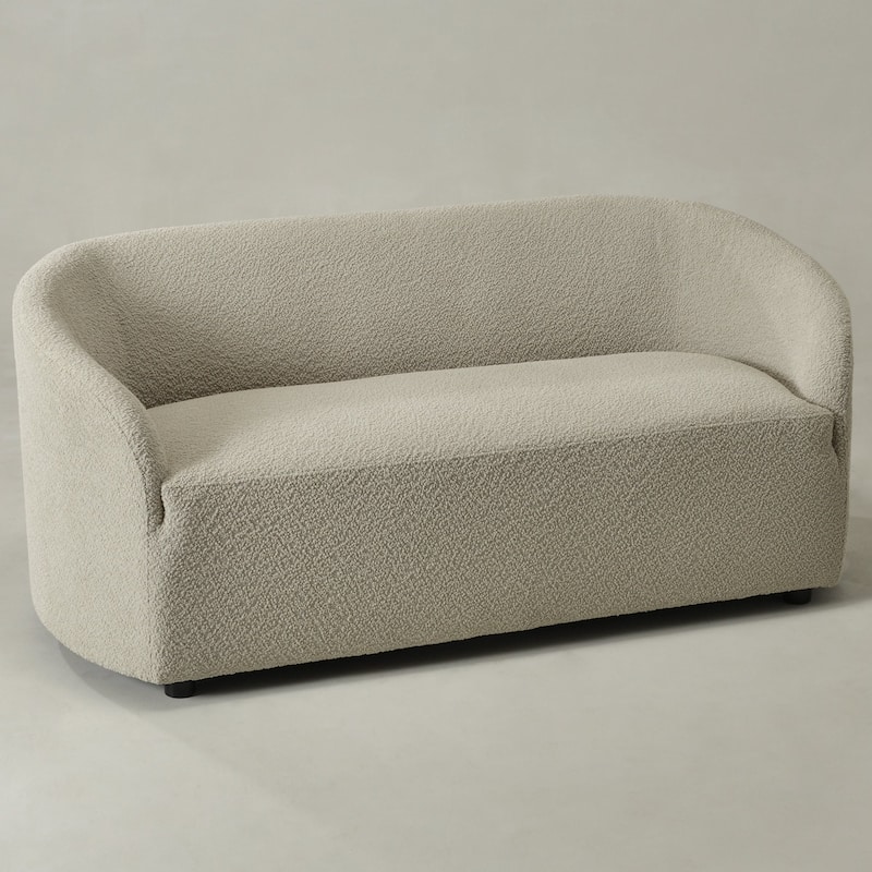 KINWELL 68" W Upholstered Sherpa Boucle Loveseat with 2 Pillows - 2-Seater