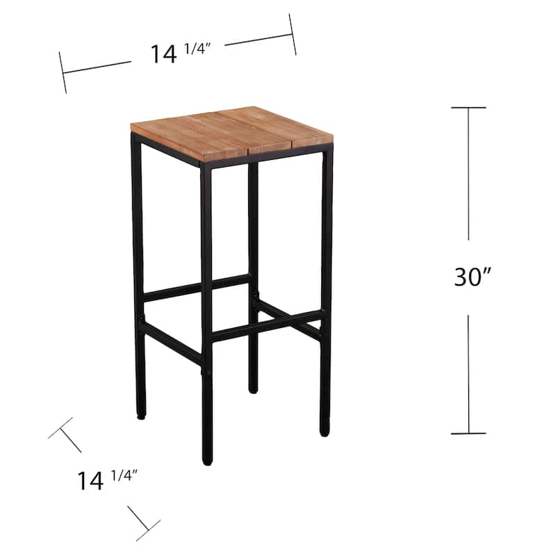 SEI Furniture Venmore 2-Piece Natural Acacia Outdoor Barstools