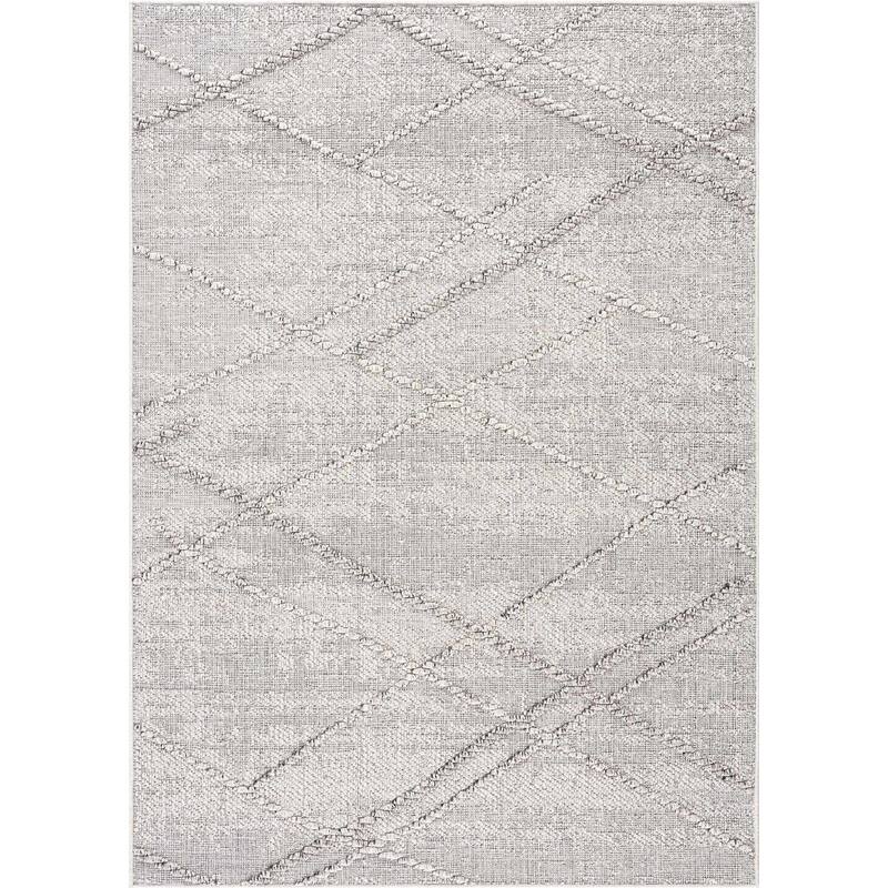 Hauteloom Butch Living Room, Bedroom Patio Outdoor Area Rug - Farmhouse - Taupe,Beige - 2' x 3'