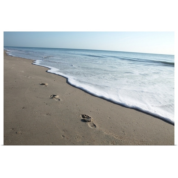 "Footprints on beach" Poster Print