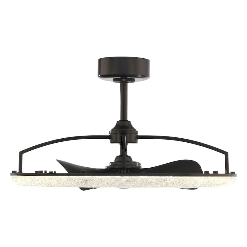 Ceiling Fan 32" Perimost 3-Blade Modern Black LED