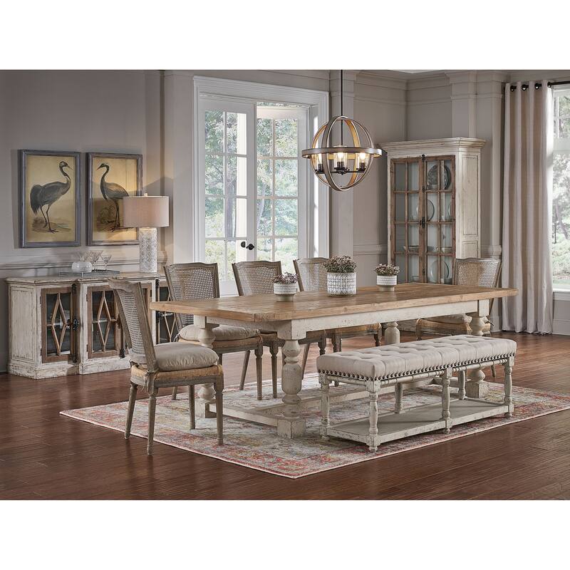 Furniture Classics Morton Reclaimed Pine Upholstered Dining Chair, Driftwood