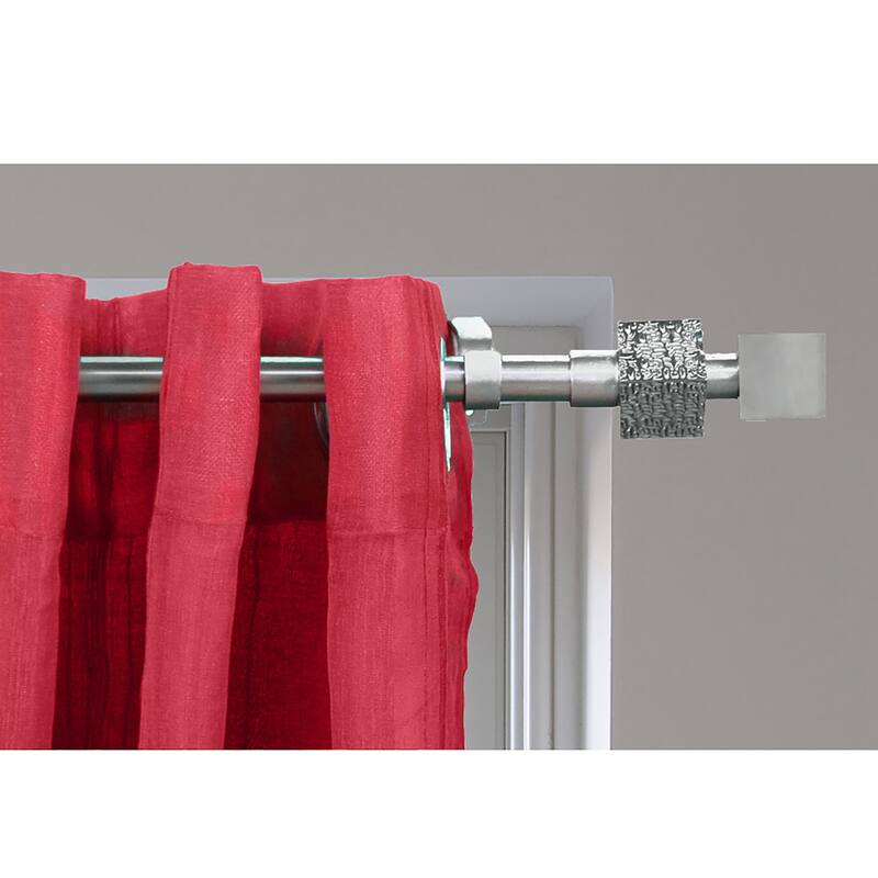 Adjustable 3/4" Single Window Curtain Rod 50" to 82" Graphite - 50" to 82" L x 3/4" D