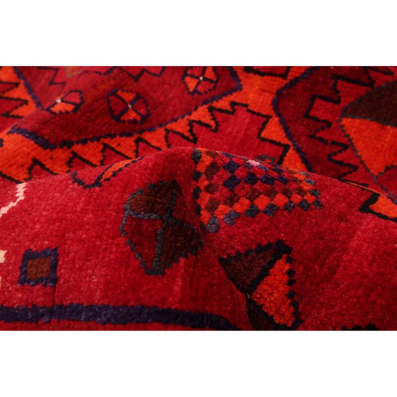 ECARPETGALLERY Hand-knotted Melis Vintage Red Wool Rug - 4'6 x 6'6