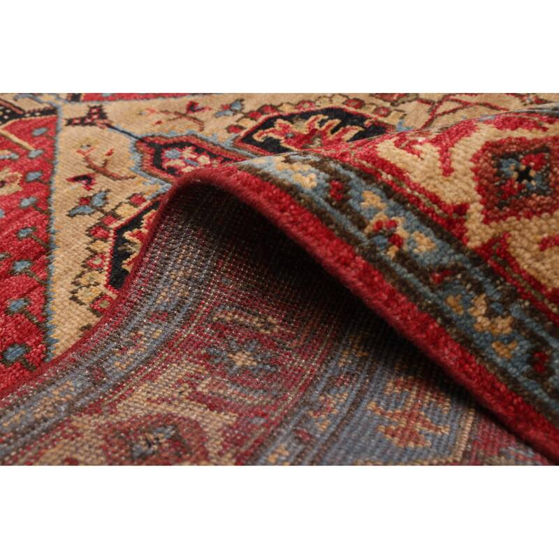 ECARPETGALLERY Hand-knotted Serapi Heritage Dark Red Wool Rug - 3'11 x 6'0