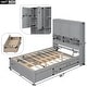 preview thumbnail 3 of 10, Storage Platform Bed with Headboard 9 Shelves and 4 Drawers, Gray