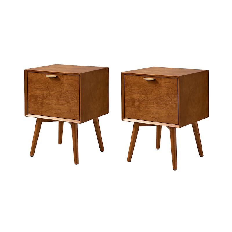 Isabel Mid-century 2- Drawer Wood End Table Sets of 2 by HULALA HOME