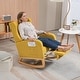 preview thumbnail 25 of 59, High back Upholstered Accent Rocking Chair Nursery Chair With Retractable Footrest