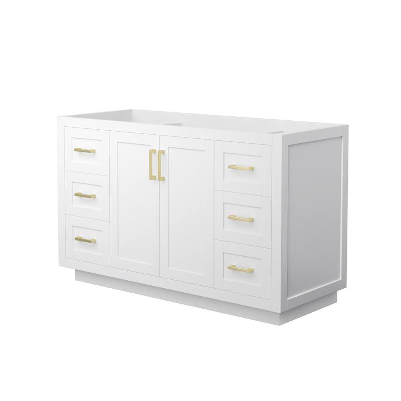 Wyndham Collection WCF2929-54S-CX-MXX Miranda 54" Single Free Standing - White / Brushed Gold Hardware
