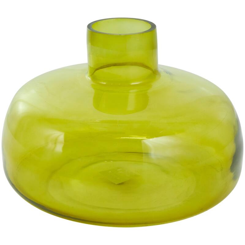 Blue, Green or Orange Glass Round Vase with Varying Shapes and Sizes (Set of 3)