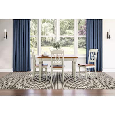 Monarch 5-Piece Rectangular Off-White Dining Table (with an 18" removable leaf) and Four Double X-back Chair Set by Homestyles