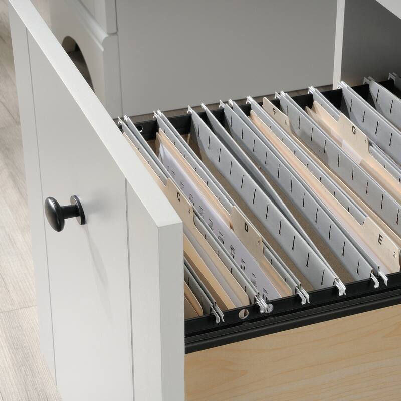 Engineered Wood Transitional Computer Desk Slide-Out Keyboard Tray