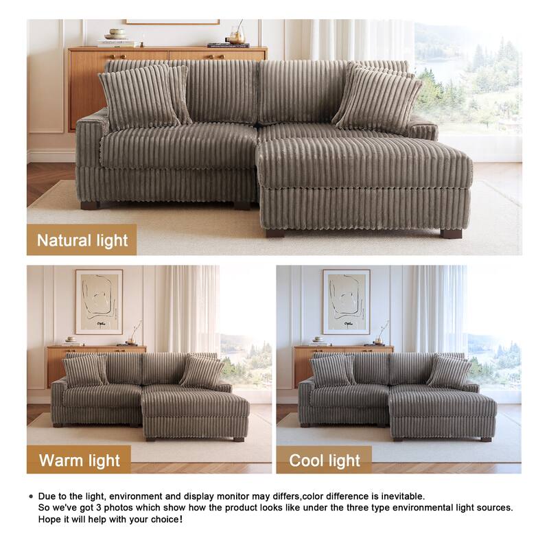Modular Armchair and Ottoman Set with Adjustable Headrest, Flannel Upholstery