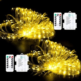 2 Pack LED Rope String Lights with Remotes,49ft - Standard - Bed Bath ...