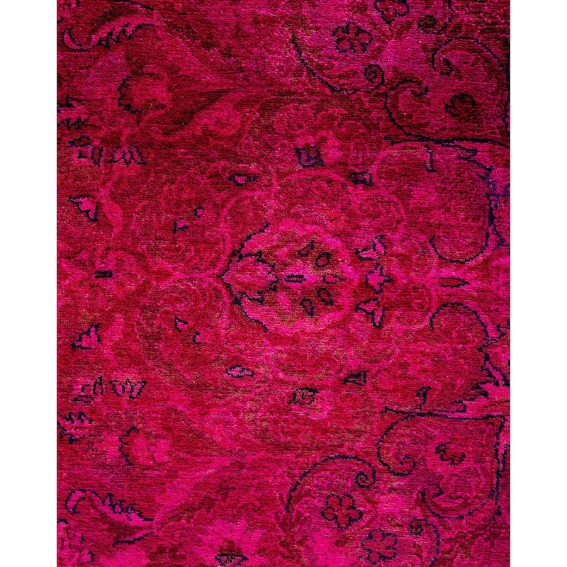 Fine Vibrance One-of-a-Kind Hand-Knotted Area Rug - Pink, 5' 10" x 8' 8" - 5' 10" x 8' 8"