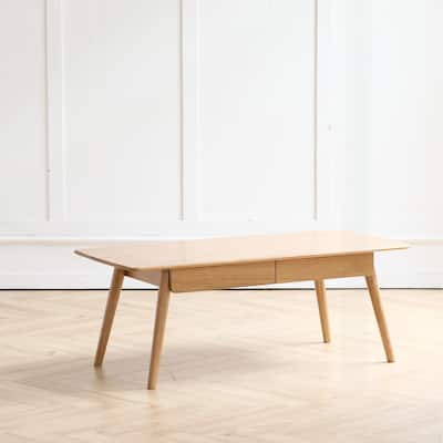 Versatile Solid Wood Coffee Table with Storage and Sturdy Construction