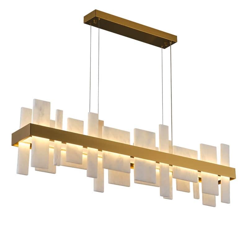KAYLA 31 in. 8-Lights Drum Gold Chandelier With Alabaster Shade Chandelier