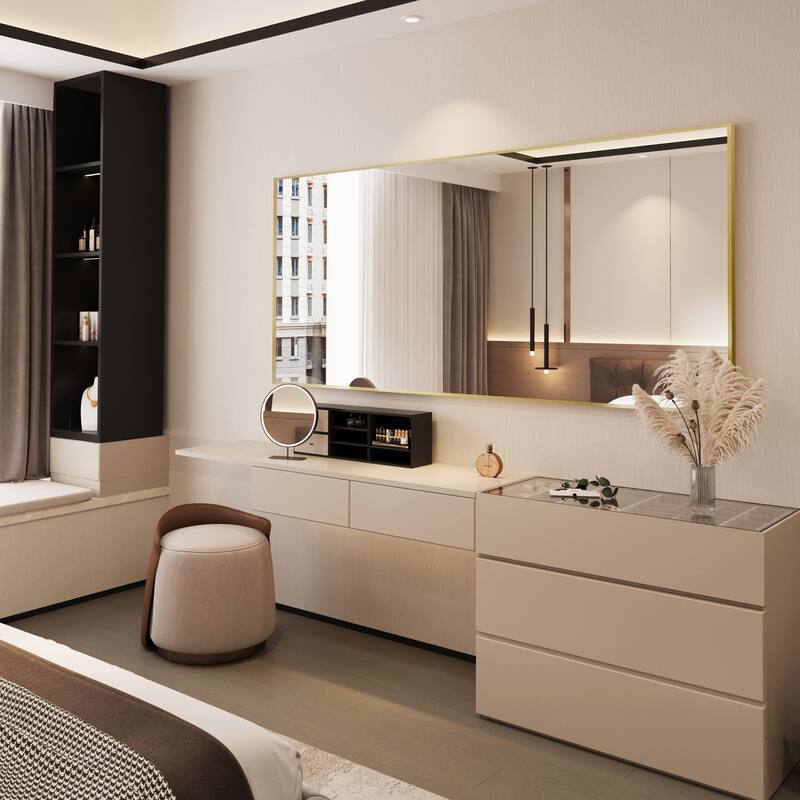 Aluminum Alloy Framed Wall Mounted Bathroom Vanity Accent Mirror in