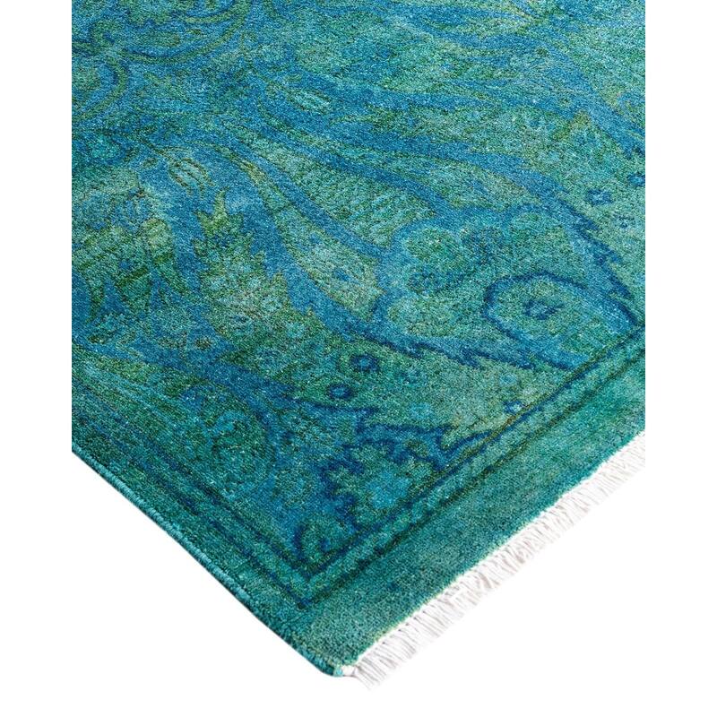 Fine Vibrance One-of-a-Kind Hand-Knotted Area Rug - Blue, 9' 4" x 12' 4" - 9' 4" x 12' 4"