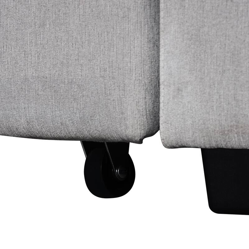 108.3'' Spacious U-Shape Sectional Sofa for 6, Pull-Out Bed, Lounge Chair with USB & Type-C Ports