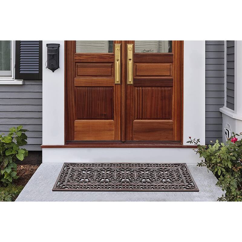 A1HC Rubber Iron Beautiful Hand Finished Elegant Large Double Doormat 18"X48"