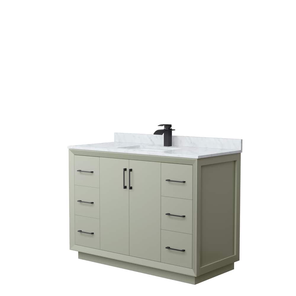 Strada 48-Inch Single Vanity Set, Carrara Marble Top