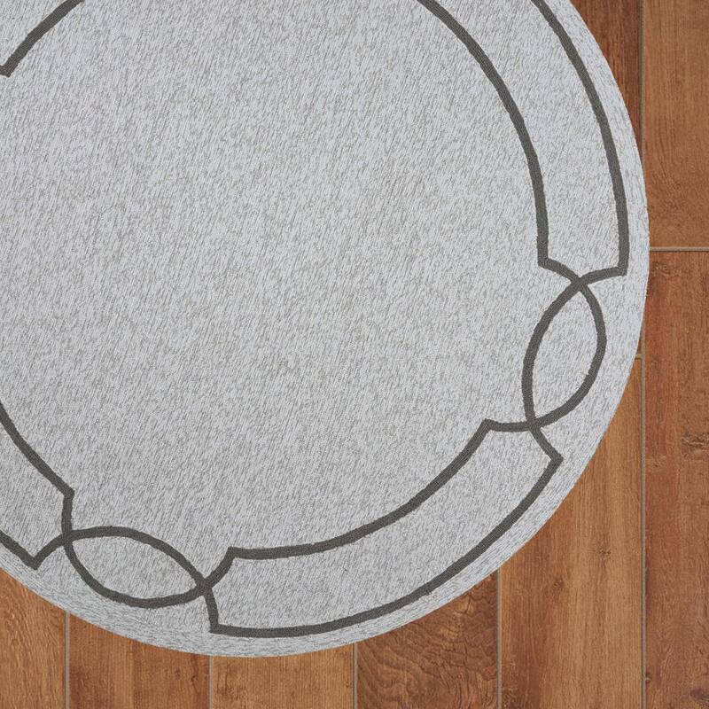 Masi Timeless Solid Weather Resistant Heritage-Inspired Hand-Woven Round Outdoor Rug - 7' Round
