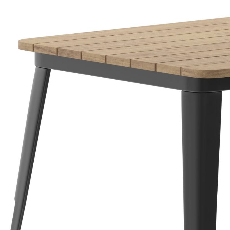 30x60 Commercial Poly Resin Restaurant Table with Umbrella Hole - 30"W x 60"D x 30"H