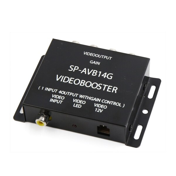 Car Black Metal Shell 1 Input to 4 Output RCA AV Multi Video Amplifier Splitter