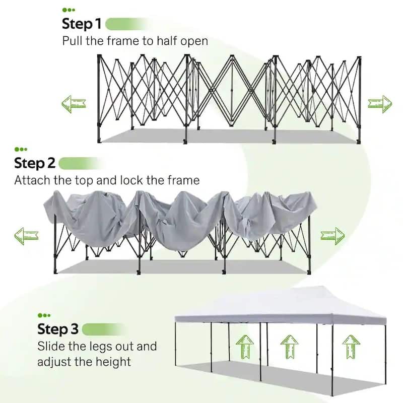 EROMMY Commercial-Grade Instant Canopy Tent – Features Roller Bag, Sandbags, Wind Ropes, and Ground Stakes
