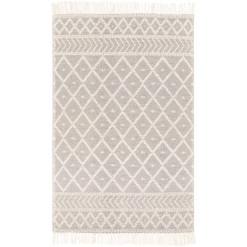 Livabliss Myrtle Handmade Cottage Diamond Wool Area Rug