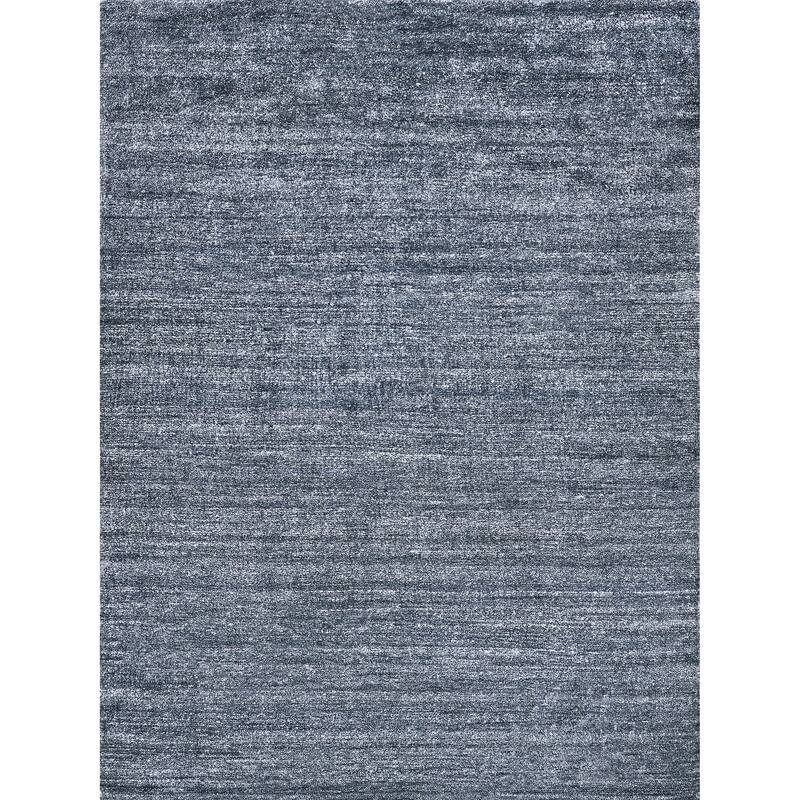 EXQUISITE RUGS Plush Hand-knotted Charcoal Area Rug.