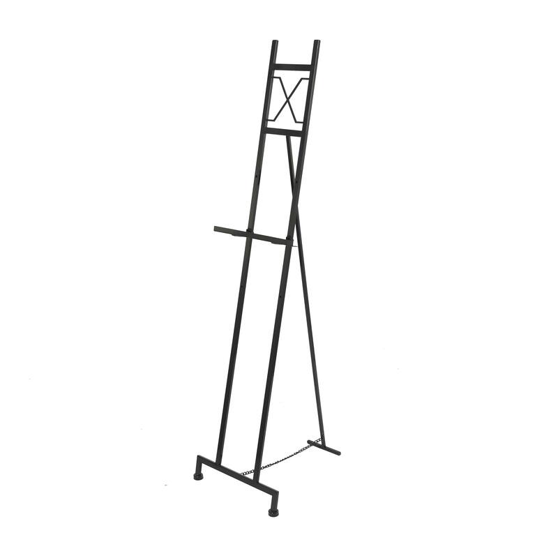 Black Metal Tall Adjustable Floor 3 Tier Display Easel