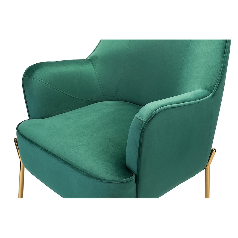 Marina Modern Velvet Accent Chair with Golden Legs Set of 2 by HULALA HOME