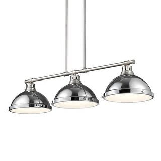 Yep by Golden Lighting Duncan 3-light Island Light in Pewter and Chrome shade