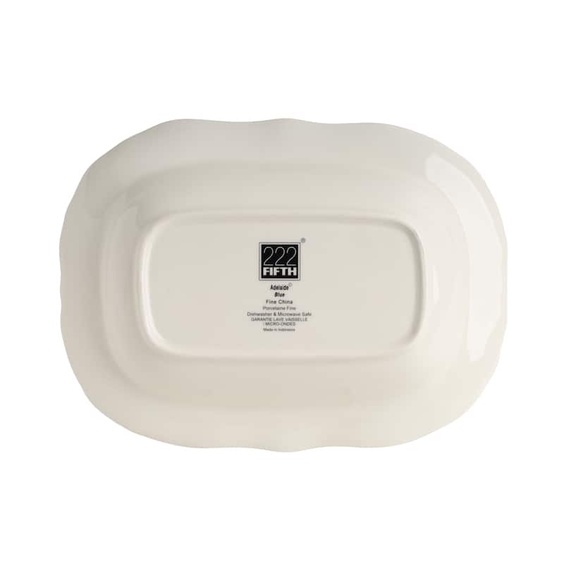 222 Fifth Adelaide Blue & White Porcelain Serving Bowls (Set of 2), 28 oz