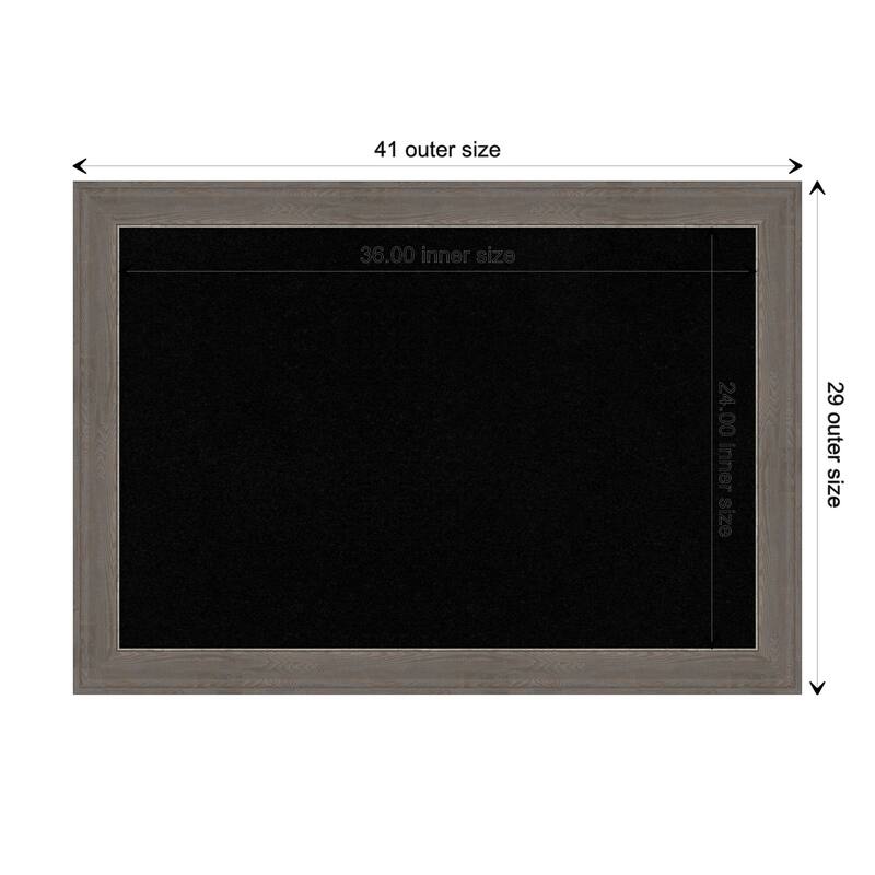 Alta Brown Grey Framed Black Corkboard Bulletin Board, Organization Board, Pin Board - Board Size 36x24