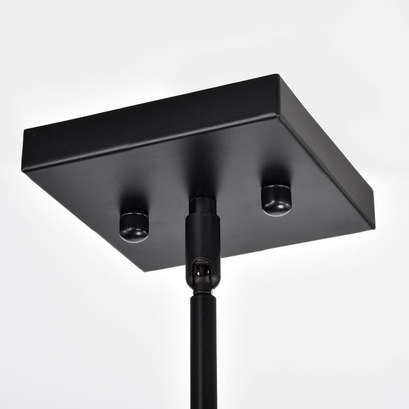 Anhara Matte Black 3-Light Metal & Glass Geometric Pendant Light