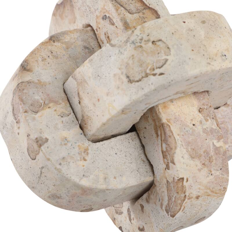 Stone Marble Decorative Object Interlocking Sculptural Form Accent
