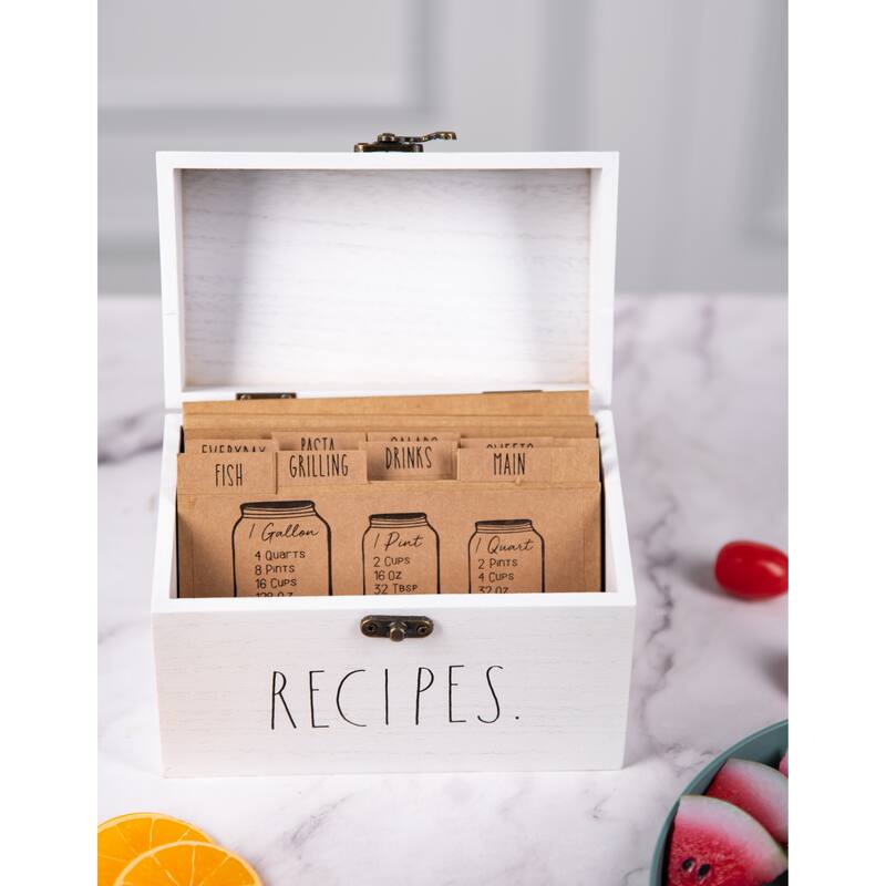 Rae Dunn Antique Recipe Box - Dividers not Included