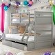 preview thumbnail 16 of 43, Multi-function Twin over Full Bunk Bed With Storage Drawers,Sturdy Frame For Bedroom Grey