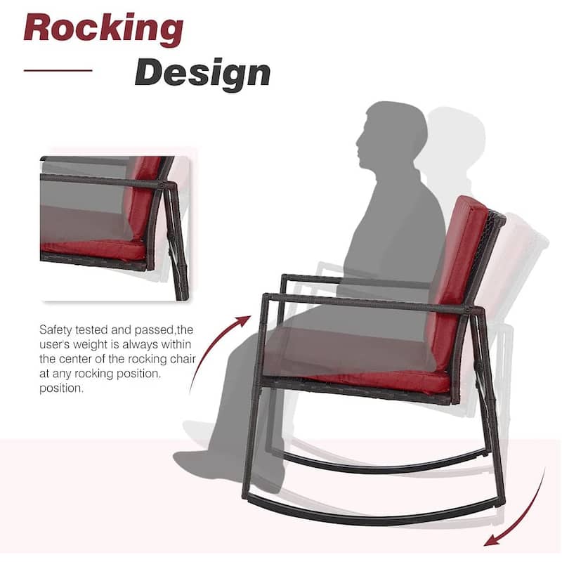EROMMY 6-Piece Patio Furniture Set, Rattan Daybed with Canopy and Adjustable Backrest