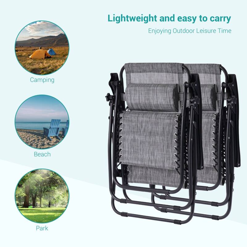 Bonosuki Patio Zero Gravity Chair Foldable Recliner Lounge Chair